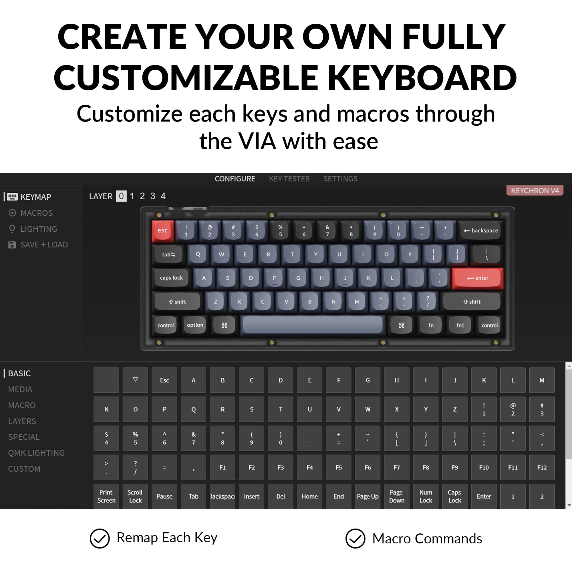 Amazon | Keychron V4 有線カスタムメカニカルキーボード 60